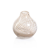 Zodax Chantilly Swirl Glass Bud Vase, Onion, Beige
