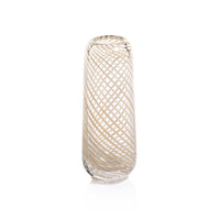 Zodax Chantilly Swirl Glass Bud Vase, Tall Narrow, Beige