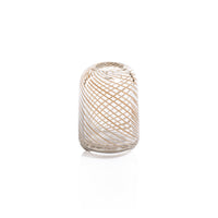 Zodax Chantilly Swirl Glass Bud Vase, Short Narrow, Beige