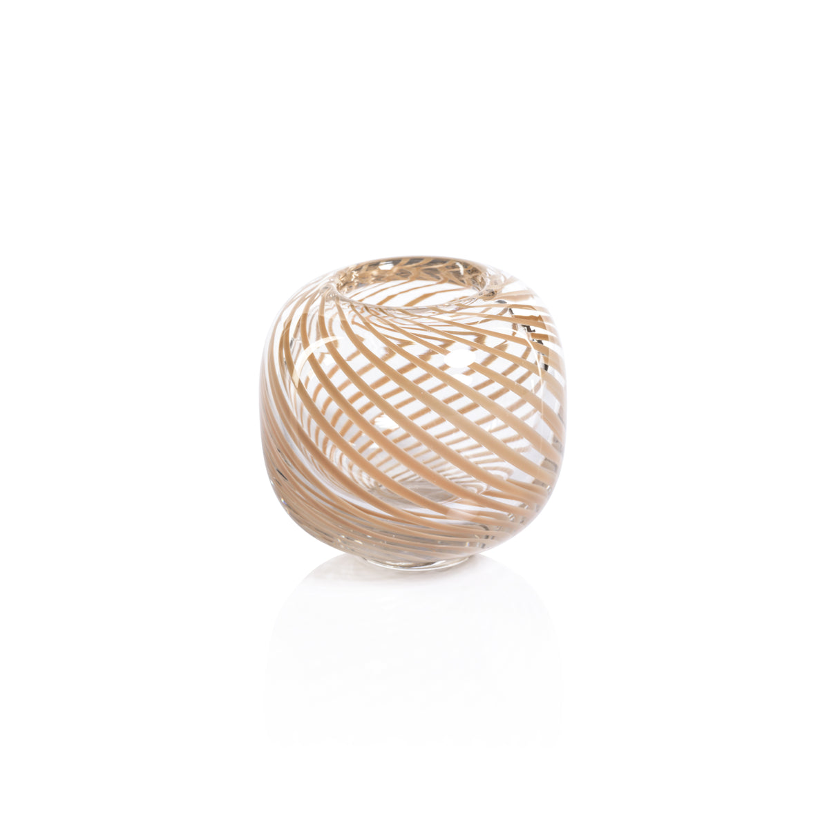 Zodax Chantilly Swirl Glass Bud Vase, Round, Beige