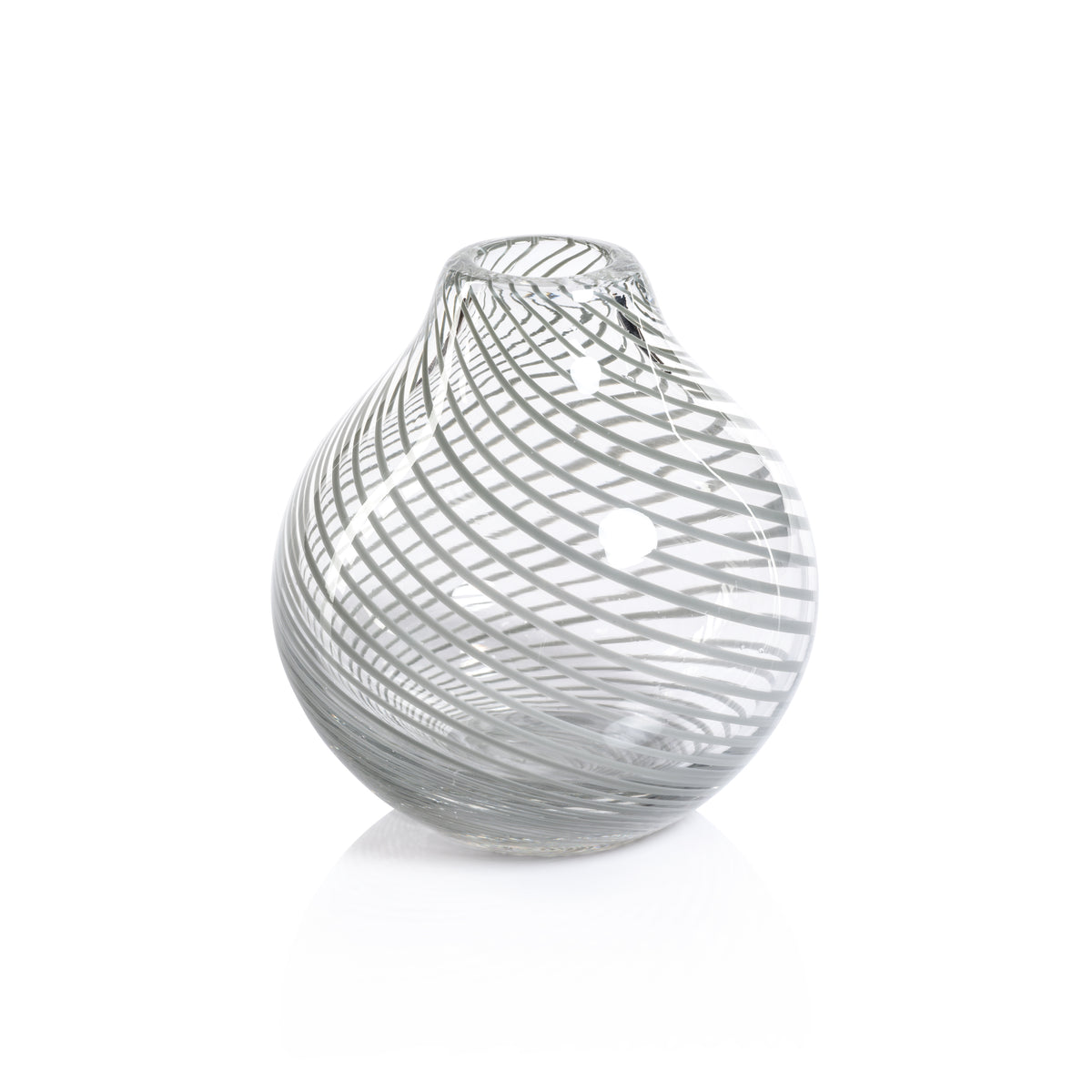 Zodax Chantilly Swirl Glass Bud Vase, Onion, Green