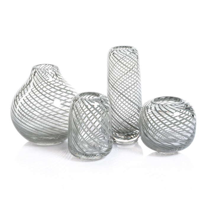 Zodax Chantilly Swirl Glass Bud Vase, Round, Green