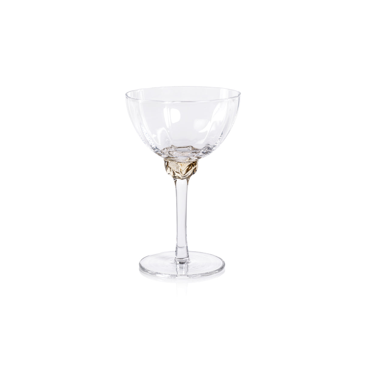 Zodax Cambrai Martini / Cocktail Optic Glasses, Light Amber, Set of 4