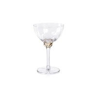 Zodax Cambrai Martini / Cocktail Optic Glasses, Light Amber, Set of 4