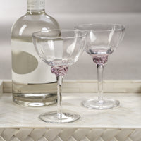 Zodax Cambrai Martini / Cocktail Optic Glasses, Blush, Set of 4