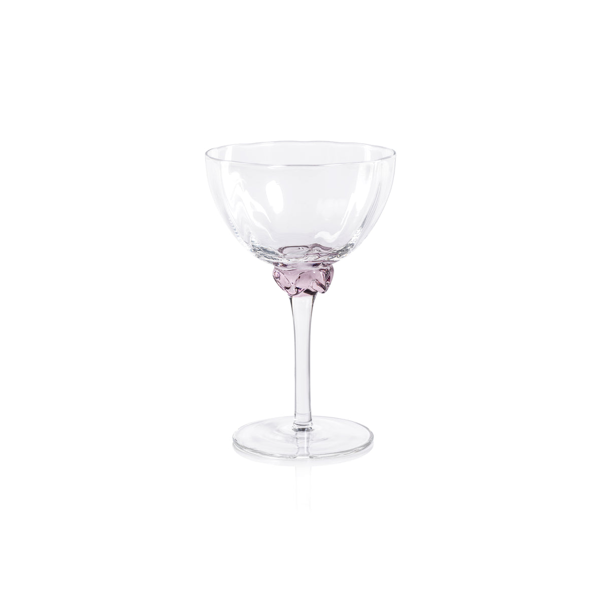Zodax Cambrai Martini / Cocktail Optic Glasses, Blush, Set of 4