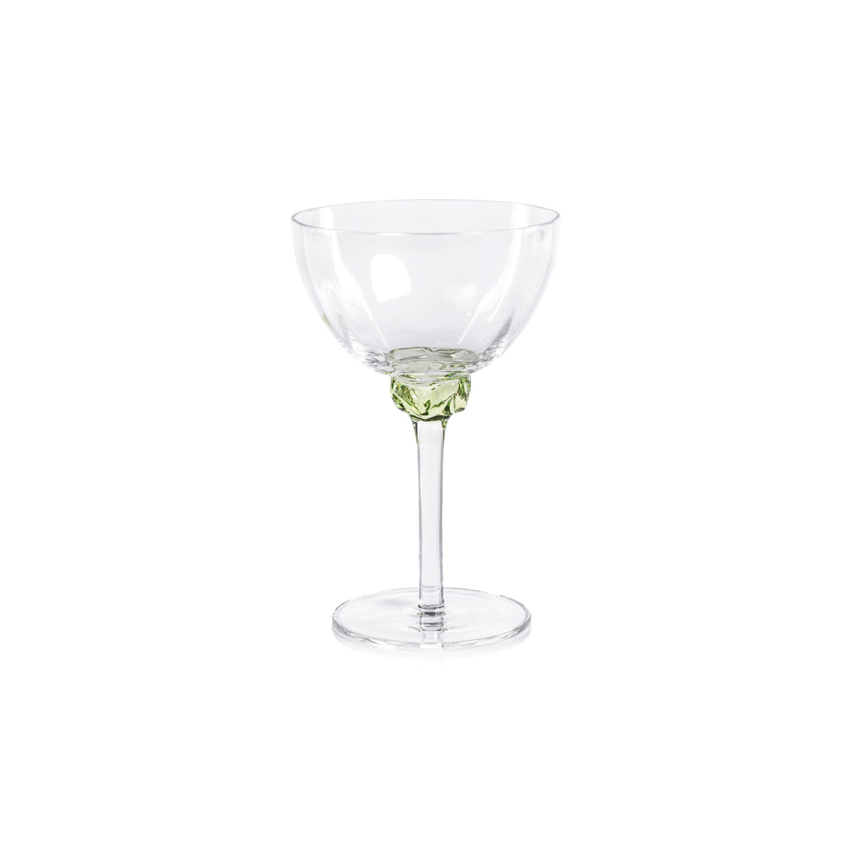 Zodax Cambrai Martini / Cocktail Optic Glasses, Lime, Set of 4