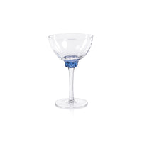 Zodax Cambrai Martini / Cocktail Optic Glasses, Sapphire Blue, Set of 4