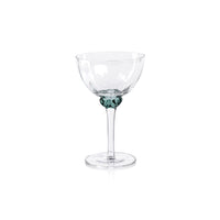 Zodax Cambrai Martini / Cocktail Optic Glasses, Sea Green, Set of 4
