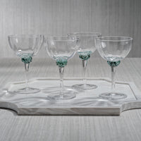 Zodax Cambrai Martini / Cocktail Optic Glasses, Sea Green, Set of 4