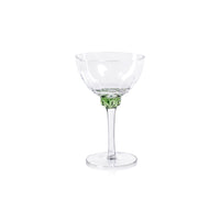 Zodax Cambrai Martini / Cocktail Optic Glasses, Verdant Green, Set of 4