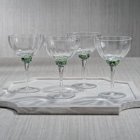 Zodax Cambrai Martini / Cocktail Optic Glasses, Verdant Green, Set of 4