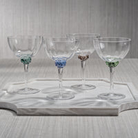 Zodax Cambrai Martini / Cocktail Optic Glasses, Smoky Gray, Set of 4