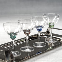 Zodax Cambrai Martini / Cocktail Optic Glasses, Smoky Gray, Set of 4