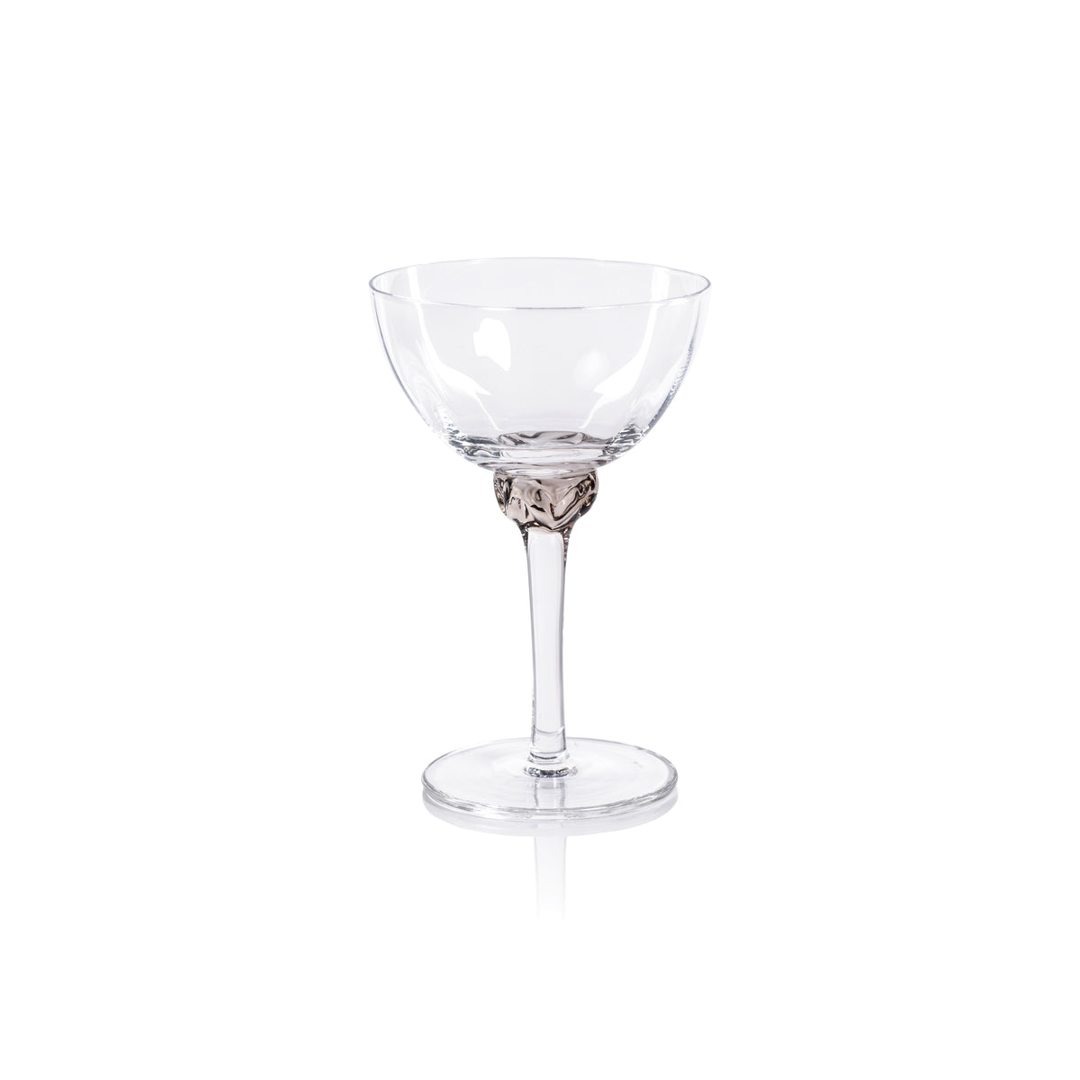 Zodax Cambrai Martini / Cocktail Optic Glasses, Smoky Gray, Set of 4