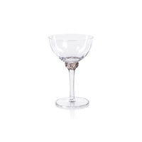 Zodax Cambrai Martini / Cocktail Optic Glasses, Smoky Gray, Set of 4