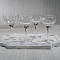 Zodax Cambrai Martini / Cocktail Optic Glasses, Smoky Gray, Set of 4