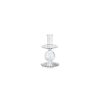Zodax Sabadell Swirl Glass Taper Candle Holders, 6"- Extra Small, Set of 2