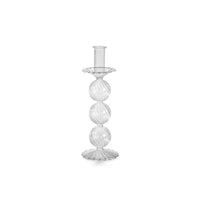 Zodax Sabadell Swirl Glass Taper Candle Holders, 10.5"- Medium, Set of 2