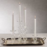 Zodax Sabadell Swirl Glass Taper Candle Holders, 13"- Large, Set of 2