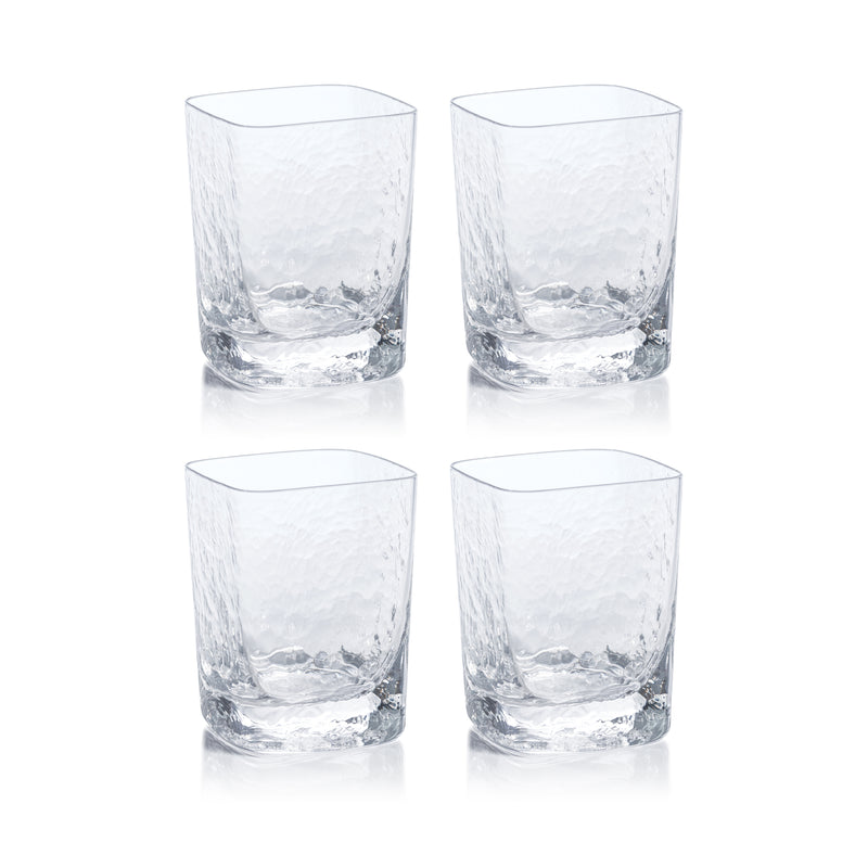 Zodax Puertollano Hammered Rock Glasses, Set of 4