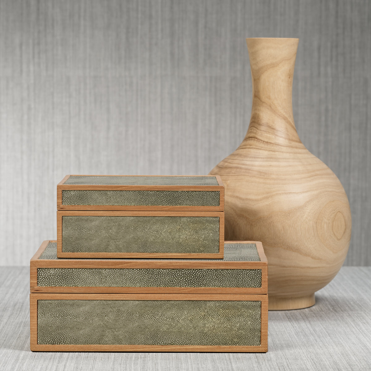 Zodax Sagunto Wood & Shagreen Leather Decorative Box, Small