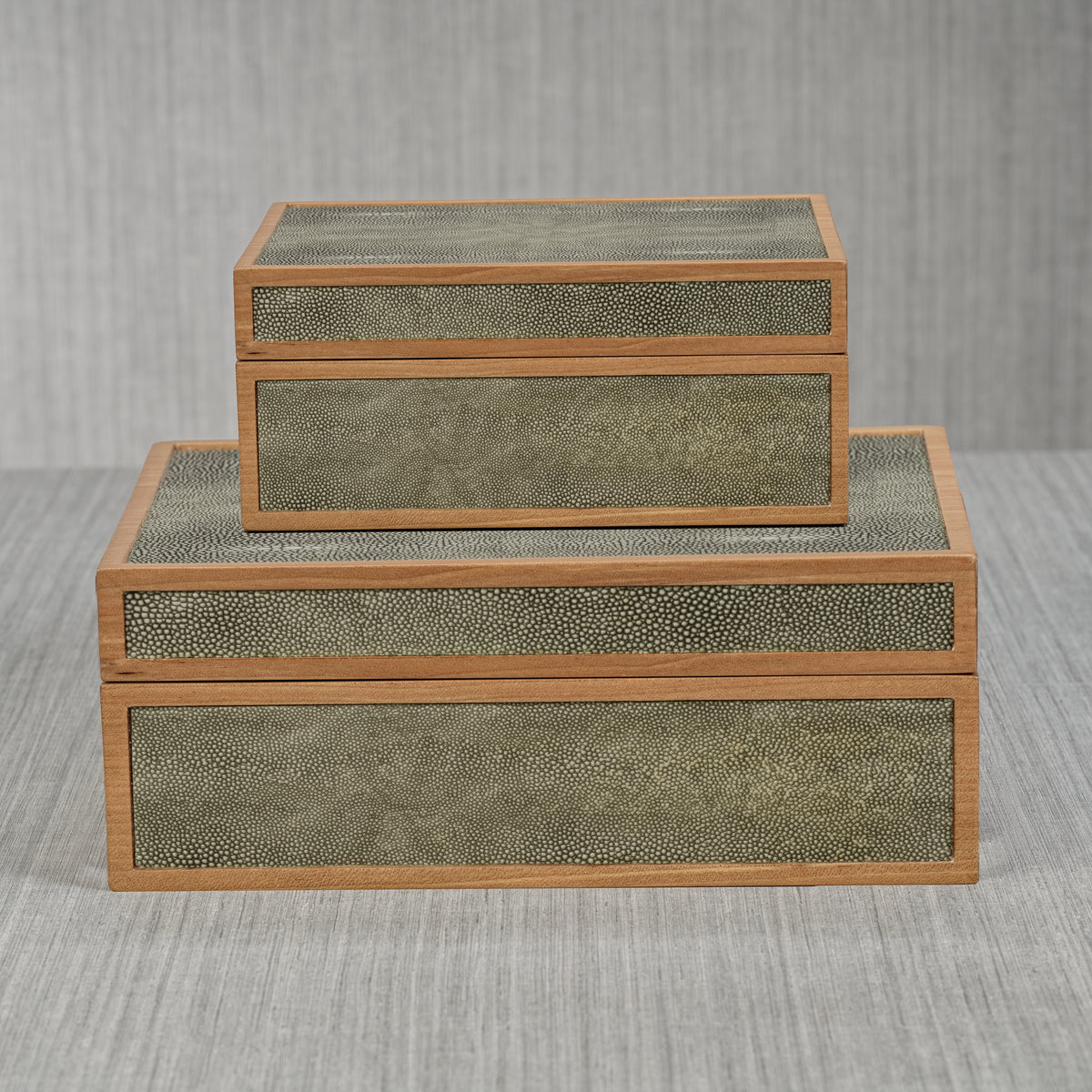 Zodax Sagunto Wood & Shagreen Leather Decorative Box, Large
