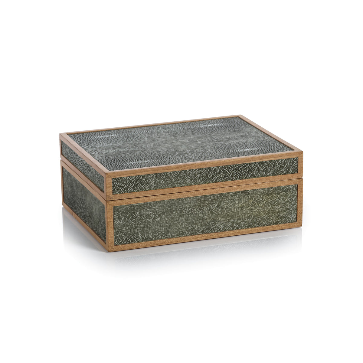 Zodax Sagunto Wood & Shagreen Leather Decorative Box, Large