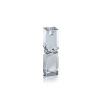 Zodax Verdun Artistry Crystal Glass Candlestick, Large, Plain Clear