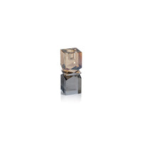 Zodax Verdun Artistry Crystal Glass Candlestick, Small, 2-Tone