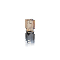 Zodax Verdun Artistry Crystal Glass Candlestick, Medium, 2-Tone