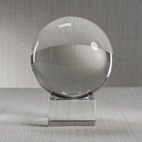 Zodax Sakinah Decorative Crystal Glass Orb on Base, Small, Clear