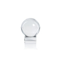Zodax Sakinah Decorative Crystal Glass Orb on Base, Small, Clear