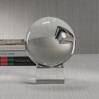 Zodax Sakinah Decorative Crystal Glass Orb on Base, Large, Clear
