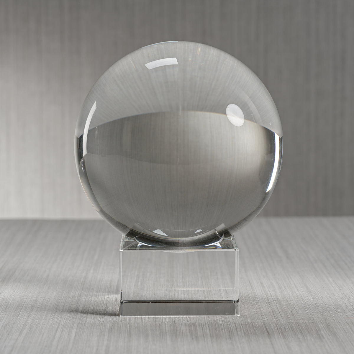Zodax Sakinah Decorative Crystal Glass Orb on Base, Large, Clear