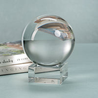 Zodax Sakinah Decorative Crystal Glass Orb on Base, Large, Clear