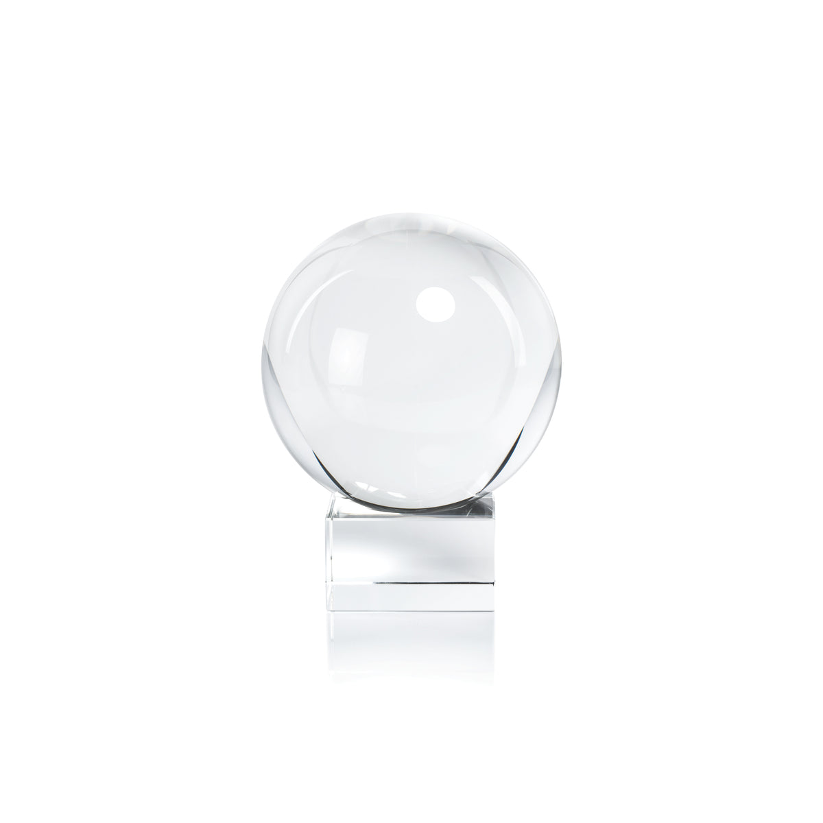 Zodax Sakinah Decorative Crystal Glass Orb on Base, Large, Clear