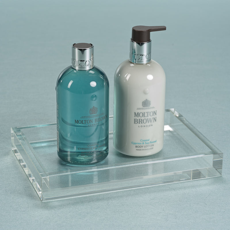 Zodax Carnac Crystal Glass Vanity Tray, Small