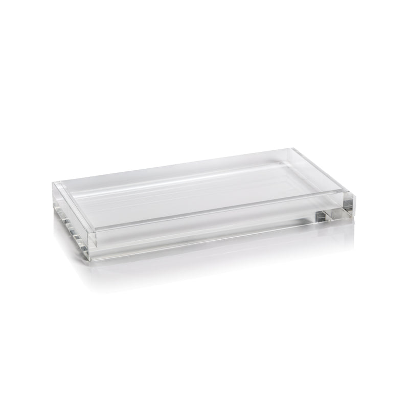 Zodax Carnac Crystal Glass Vanity Tray, Large