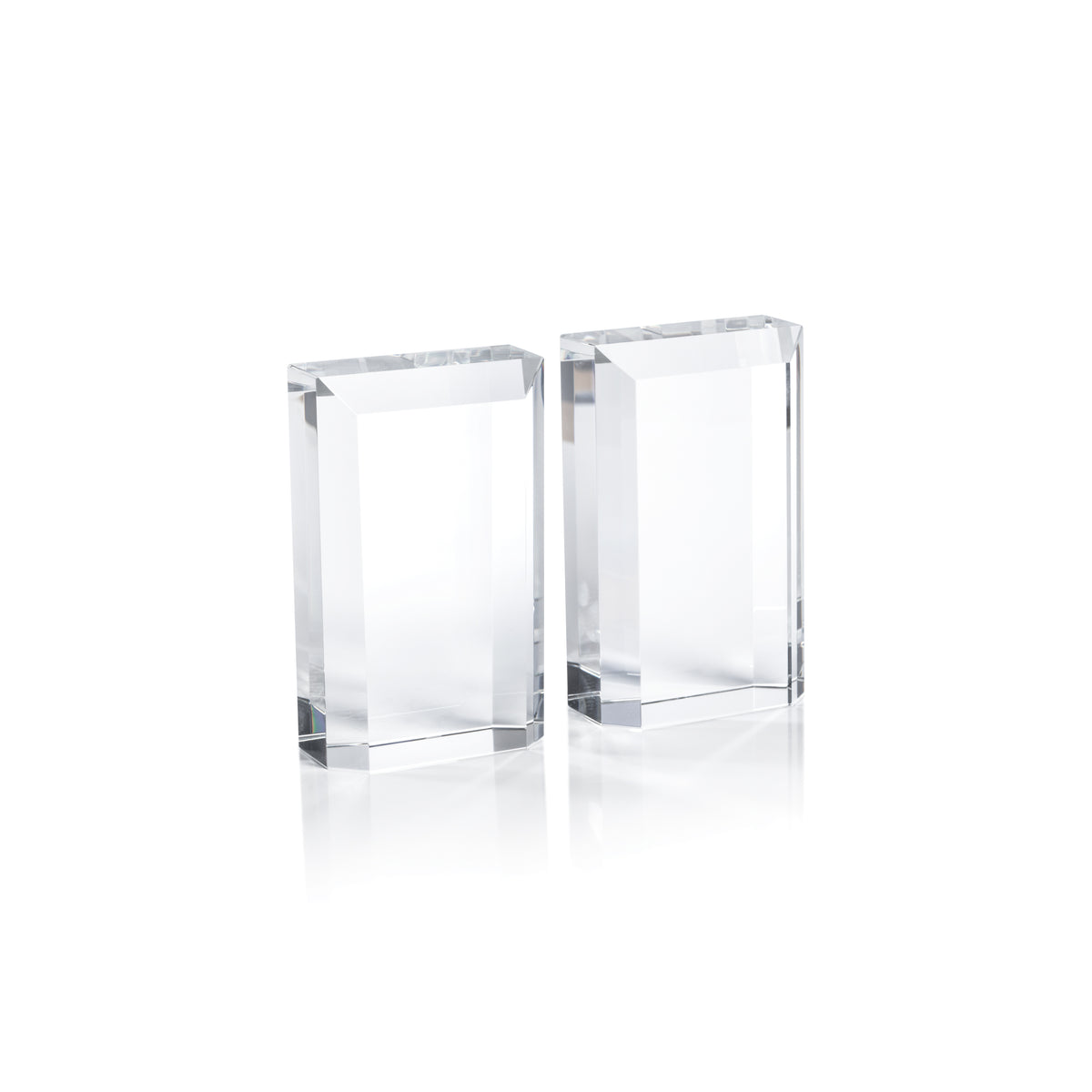 Zodax Carmac Crystal Glass Bookends, Set of 2