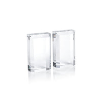 Zodax Carmac Crystal Glass Bookends, Set of 2