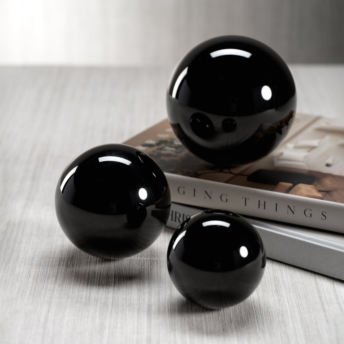 Zodax Noyon Crystal Glass Fill Decorative Balls, Set of 2