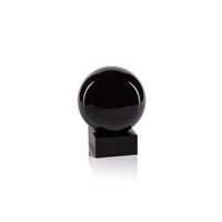 Zodax Sakinah Decorative Crystal Glass Orb on Base, Small, Black