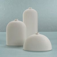 Zodax Lucca All-White Ceramic Vase, Medium - 6.25" x 8"