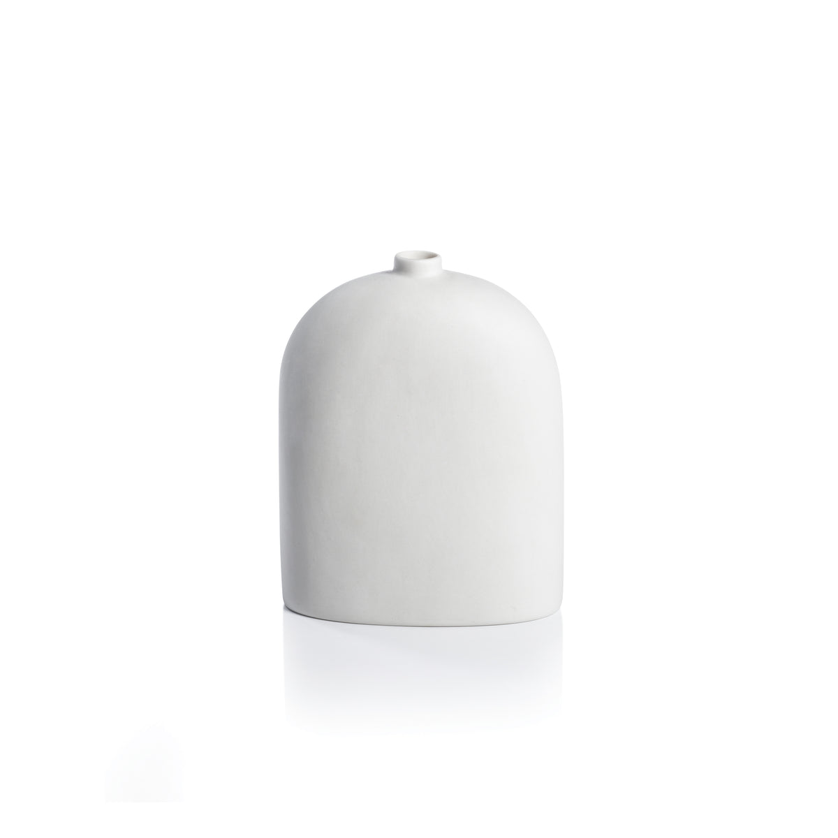 Zodax Lucca All-White Ceramic Vase, Medium - 6.25" x 8"