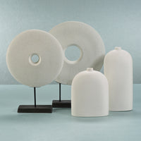 Zodax Lucca All-White Ceramic Vase, Large - 5" x 11"