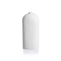 Zodax Lucca All-White Ceramic Vase, Large - 5" x 11"