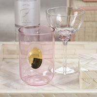 Zodax Ambrosi Tumblers with Gold Accent, Pink, Set of 4