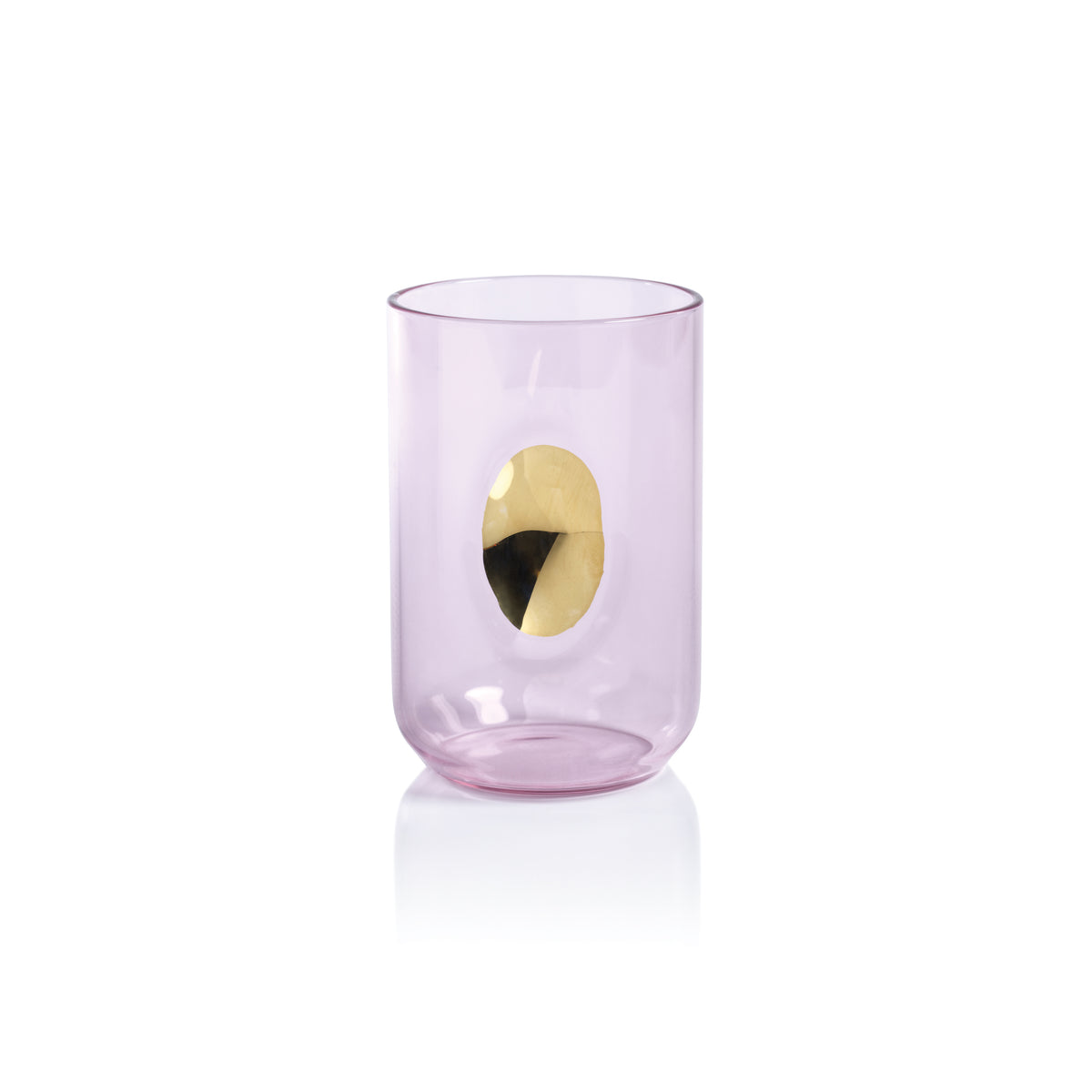 Zodax Ambrosi Tumblers with Gold Accent, Pink, Set of 4