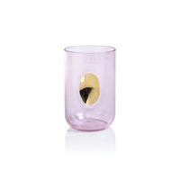 Zodax Ambrosi Tumblers with Gold Accent, Pink, Set of 4
